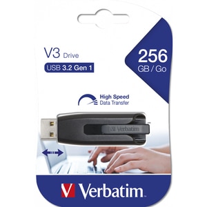 Memorie USB VERBATIM Store 'n' Go V3, 256GB, USB 3.2, negru Memorie USB VERBATIM Store 'n' Go V3, 256GB, USB 3.2, negru