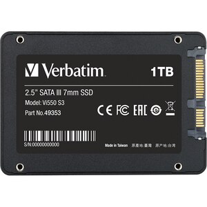 Solid-State Drive (SSD) VERBATIM Vi550, 1TB, SATA3, 2.5", 49353 Solid-State Drive (SSD) VERBATIM Vi550, 1TB, SATA3, 2.5", 49353