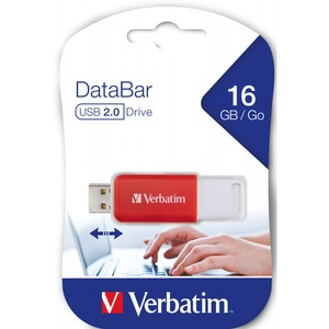 Memorie USB VERBATIM DataBar Drive, 16GB, USB 2.0, rosu Memorie USB VERBATIM DataBar Drive, 16GB, USB 2.0, rosu