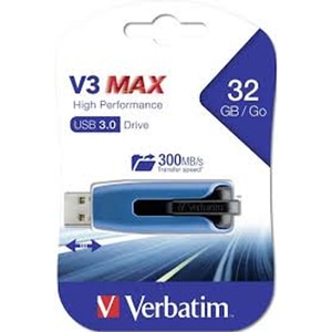 Memorie USB VERBATIM V3 MAX, 32GB, USB 3.2, albastru Memorie USB VERBATIM V3 MAX, 32GB, USB 3.2, albastru