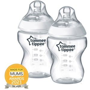Set biberoane TOMMEE TIPPEE: 2 biberoane 260ml, flux lent, 0 luni+, alb-transparent Set biberoane TOMMEE TIPPEE: 2 biberoane 260ml, flux lent, 0 luni+, alb-transparent