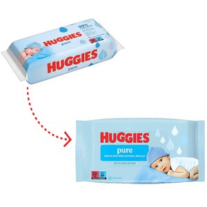 Servetele umede HUGGIES Pure, 3 pachete, 168 buc Servetele umede HUGGIES Pure, 3 pachete, 168 buc