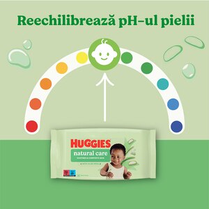Servetele umede HUGGIES Natural Care Triplo, 3 pachete, 168 buc Servetele umede HUGGIES Natural Care Triplo, 3 pachete, 168 buc