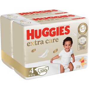 Scutece HUGGIES Extra Care Mega nr 4, Unisex, 8-16 kg, 120 buc Scutece HUGGIES Extra Care Mega nr 4, Unisex, 8-16 kg, 120 buc