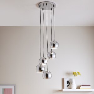 Lustra tip pendul, Argintiu, 28 W, 5 x E14 GoodHome Roccheta Lustra tip pendul, Argintiu, 28 W, 5 x E14 GoodHome Roccheta