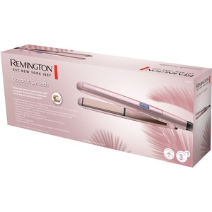Placa de indreptat parul REMINGTON Coconut Smooth S5901, 230 grade, invelis ceramic, roz Placa de indreptat parul REMINGTON Coconut Smooth S5901, 230 grade, invelis ceramic, roz