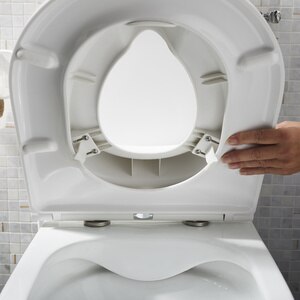 Capac WC cu reductor GOODHOME Yalu, polipropilena, alb Capac WC cu reductor GOODHOME Yalu, polipropilena, alb