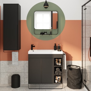 Masca lavoar GoodHome Maza, MDF, 85 x 36 x 82 cm, negru Masca lavoar GoodHome Maza, MDF, 85 x 36 x 82 cm, negru