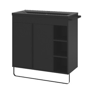 Masca lavoar GoodHome Maza, MDF, 85 x 36 x 82 cm, negru Masca lavoar GoodHome Maza, MDF, 85 x 36 x 82 cm, negru