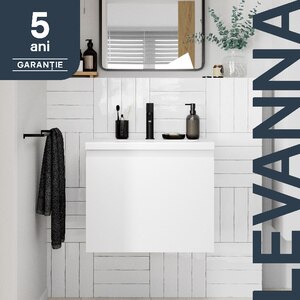 Masca lavoar GoodHome Levanna, suspendata, 60 x 45 x 48 cm, alb Masca lavoar GoodHome Levanna, suspendata, 60 x 45 x 48 cm, alb