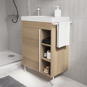 Masca lavoar GoodHome Maza, MDF, 65 x 36 x 82 cm, natur Masca lavoar GoodHome Maza, MDF, 65 x 36 x 82 cm, natur