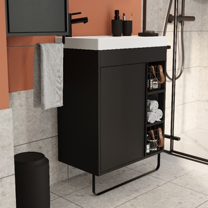 Masca lavoar GoodHome Maza, MDF, 65 x 36 x 82 cm, negru Masca lavoar GoodHome Maza, MDF, 65 x 36 x 82 cm, negru