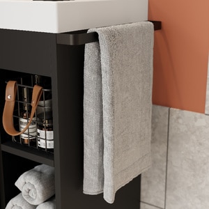 Masca lavoar GoodHome Maza, MDF, 65 x 36 x 82 cm, negru Masca lavoar GoodHome Maza, MDF, 65 x 36 x 82 cm, negru