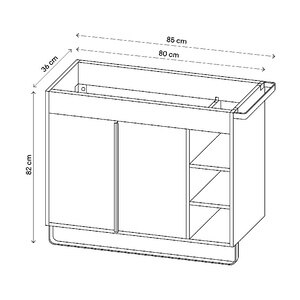 Masca lavoar GoodHome Maza, MDF, 85 x 36 x 82 cm, natur Masca lavoar GoodHome Maza, MDF, 85 x 36 x 82 cm, natur