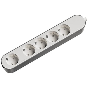 Prelungitor JACOBSEN, 4 prize Schuko, cu intrerupator, fara cablu, alb/gri Prelungitor JACOBSEN, 4 prize Schuko, cu intrerupator, fara cablu, alb/gri