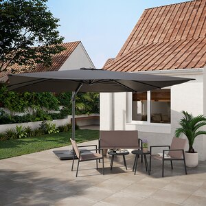 Umbrela de exterior GOODHOME Corby, 3 x 4m, negru Umbrela de exterior GOODHOME Corby, 3 x 4m, negru