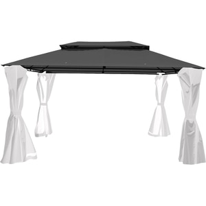 Acoperis pavilion Thar, poliester, 395 x 300 cm, gri Acoperis pavilion Thar, poliester, 395 x 300 cm, gri
