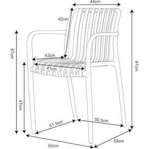 Scaun terasa Timbo, plastic, 55 x 58 x 81 cm, alb Scaun terasa Timbo, plastic, 55 x 58 x 81 cm, alb