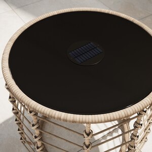 Masa terasa Omalos Solar, otel, 50 x 50 x 45 cm, maro Masa terasa Omalos Solar, otel, 50 x 50 x 45 cm, maro