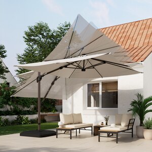 Umbrela de exterior GOODHOME Corby, LED, 3 x 3m, alb Umbrela de exterior GOODHOME Corby, LED, 3 x 3m, alb