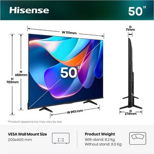 Televizor LED Smart HISENSE 50A6S, Ultra HD 4K, HDR, 126cm Televizor LED Smart HISENSE 50A6S, Ultra HD 4K, HDR, 126cm