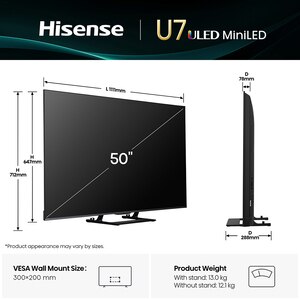Televizor Mini-LED ULED Smart HISENSE 50U7Q, Ultra HD 4K,126cm Televizor Mini-LED ULED Smart HISENSE 50U7Q, Ultra HD 4K,126cm