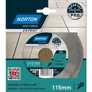 Disc diamantat ceramica NORTON Expert Pro, 115 x 22 mm Disc diamantat ceramica NORTON Expert Pro, 115 x 22 mm