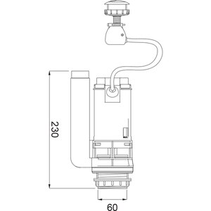 Mecanism de golire WC FLUIDMASTER 550B-005-P15, dubla actionare, cablu 550 mm Mecanism de golire WC FLUIDMASTER 550B-005-P15, dubla actionare, cablu 550 mm