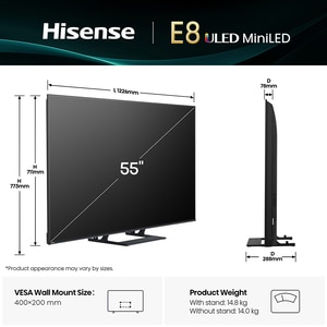 Televizor Mini-LED ULED Smart HISENSE 55E8Q, Ultra HD 4K,139cm Televizor Mini-LED ULED Smart HISENSE 55E8Q, Ultra HD 4K,139cm