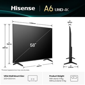 Televizor LED Smart HISENSE 58A6Q, Ultra HD 4k, 146cm Televizor LED Smart HISENSE 58A6Q, Ultra HD 4k, 146cm