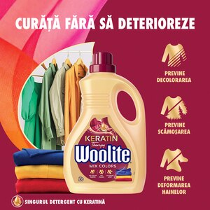 Detergent lichid WOOLITE Keratin Mix Colors, 1.8 l, 30 spalari Detergent lichid WOOLITE Keratin Mix Colors, 1.8 l, 30 spalari