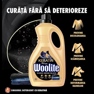 Detergent lichid WOOLITE Keratin Dark, 2.7 l, 45 spalari Detergent lichid WOOLITE Keratin Dark, 2.7 l, 45 spalari