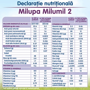 Lapte praf MILUPA MILUMIL 2 PreciNutri 615699, 6-12 luni, 600g Lapte praf MILUPA MILUMIL 2 PreciNutri 615699, 6-12 luni, 600g
