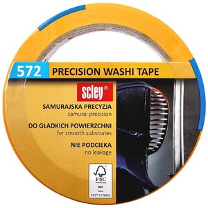 Banda adeziva mascare SCLEY 572 Precision Washi Tape, 25mm x 33m, galben Banda adeziva mascare SCLEY 572 Precision Washi Tape, 25mm x 33m, galben
