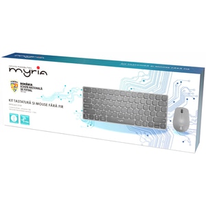 Kit tastatura si mouse Wireless MYRIA Echipei Nationale de Fotbal MY8542GYFRF, USB, negru Kit tastatura si mouse Wireless MYRIA Echipei Nationale de Fotbal MY8542GYFRF, USB, negru