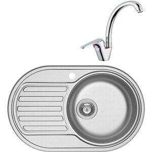 Pachet chiuveta PYRAMIS SR Mini, 1 cuva, picurator stanga, inox texturat + baterie, gri Pachet chiuveta PYRAMIS SR Mini, 1 cuva, picurator stanga, inox texturat + baterie, gri