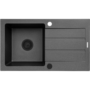 Pachet chiuveta PYRAMIS Complete 76, 1 cuva, picurator reversibil, compozit granit + baterie, negru Pachet chiuveta PYRAMIS Complete 76, 1 cuva, picurator reversibil, compozit granit + baterie, negru