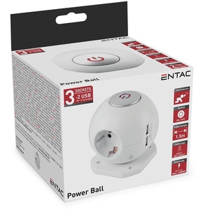 Prelungitor ENTAC ESC1.5G3-USB-GLOBE, 3680W, 1.5m, alb Prelungitor ENTAC ESC1.5G3-USB-GLOBE, 3680W, 1.5m, alb