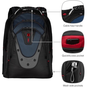 Rucsac laptop WENGER Ibex, 17", negru-albastru Rucsac laptop WENGER Ibex, 17", negru-albastru