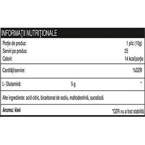 Glutamina efervescenta, kiwi, 250 g, NATURAL PLUS Glutamina efervescenta, kiwi, 250 g, NATURAL PLUS