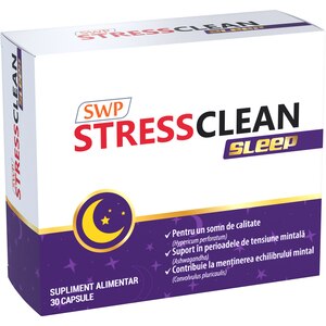 Supliment alimentar Stressclean Sleep, 30 capsule, SUN WAVE PHARMA Supliment alimentar Stressclean Sleep, 30 capsule, SUN WAVE PHARMA