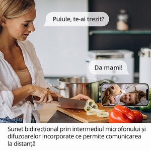 Monitor video digital EASYCARE Wi-Fi Smart EASY00141, alb-negru Monitor video digital EASYCARE Wi-Fi Smart EASY00141, alb-negru