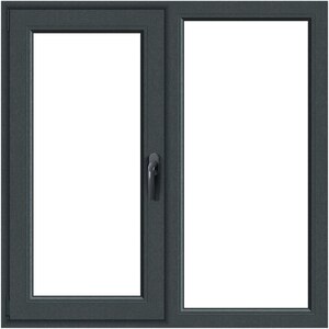 Fereastra termopan APLAST, PVC, 5 camere, 116 x 116 cm, deschidere fixa + batanta stanga, gri antracit Fereastra termopan APLAST, PVC, 5 camere, 116 x 116 cm, deschidere fixa + batanta stanga, gri antracit