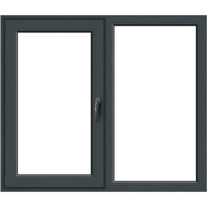 Fereastra termopan APLAST, PVC, 5 camere, 146 x 116 cm, deschidere fixa + batanta stanga, gri antracit Fereastra termopan APLAST, PVC, 5 camere, 146 x 116 cm, deschidere fixa + batanta stanga, gri antracit