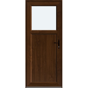Usa intrare APLAST, cu geam, stanga, PVC, 88 x 205 cm, maro inchis Usa intrare APLAST, cu geam, stanga, PVC, 88 x 205 cm, maro inchis
