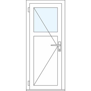 Usa intrare APLAST, cu geam, stanga, PVC, 88 x 205 cm, maro inchis Usa intrare APLAST, cu geam, stanga, PVC, 88 x 205 cm, maro inchis