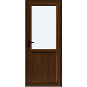 Usa intrare APLAST, cu geam, dreapta, PVC, 88 x 205 cm, maro inchis Usa intrare APLAST, cu geam, dreapta, PVC, 88 x 205 cm, maro inchis