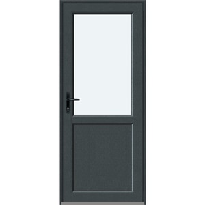 Usa intrare APLAST, cu geam, dreapta, PVC, 88 x 205 cm, gri antracit Usa intrare APLAST, cu geam, dreapta, PVC, 88 x 205 cm, gri antracit