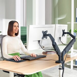 Suport monitor birou LEITZ Ergo Space Saving Dual, Reglabil, 17-32", 9Kg Suport monitor birou LEITZ Ergo Space Saving Dual, Reglabil, 17-32", 9Kg
