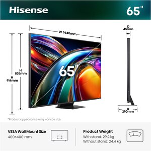 Televizor RGB Mini-LED ULED Smart HISENSE 65UR9S, Ultra HD 4K, HDR, 164cm Televizor RGB Mini-LED ULED Smart HISENSE 65UR9S, Ultra HD 4K, HDR, 164cm